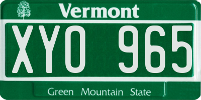 VT license plate XYO965