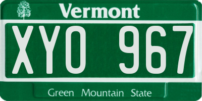VT license plate XYO967