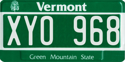 VT license plate XYO968