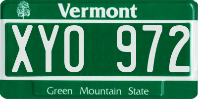 VT license plate XYO972