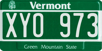 VT license plate XYO973