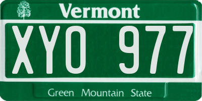 VT license plate XYO977