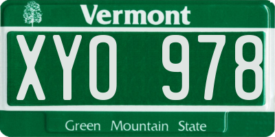 VT license plate XYO978