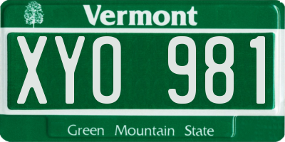 VT license plate XYO981