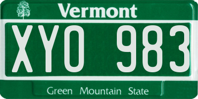 VT license plate XYO983