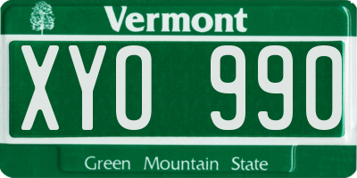 VT license plate XYO990