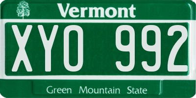 VT license plate XYO992
