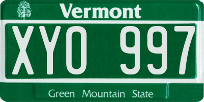 VT license plate XYO997