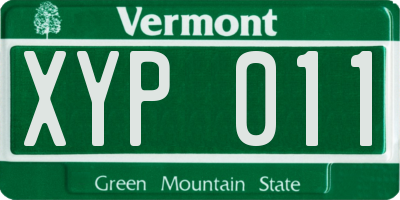 VT license plate XYP011