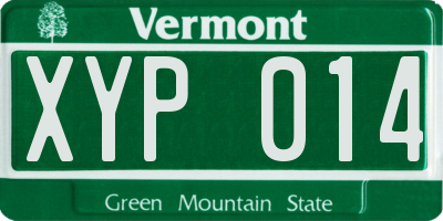 VT license plate XYP014