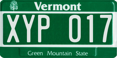 VT license plate XYP017