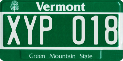 VT license plate XYP018