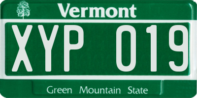 VT license plate XYP019