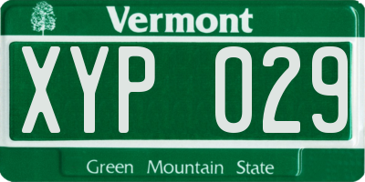 VT license plate XYP029