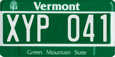 VT license plate XYP041
