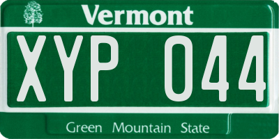 VT license plate XYP044