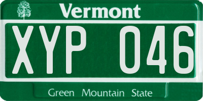 VT license plate XYP046