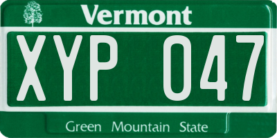 VT license plate XYP047