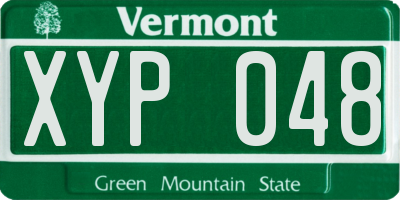 VT license plate XYP048