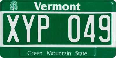 VT license plate XYP049