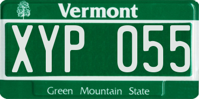 VT license plate XYP055