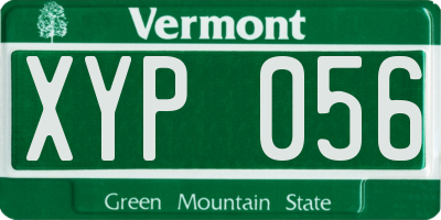 VT license plate XYP056