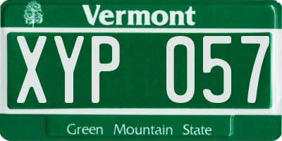 VT license plate XYP057