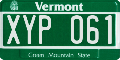 VT license plate XYP061