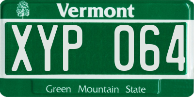 VT license plate XYP064
