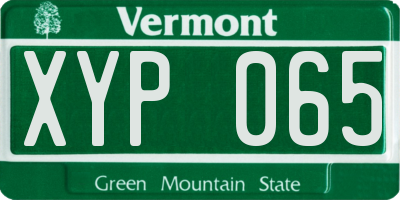 VT license plate XYP065