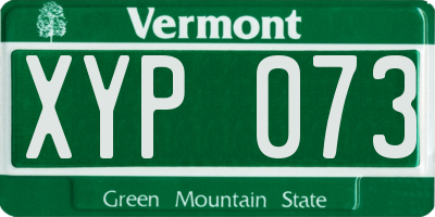 VT license plate XYP073