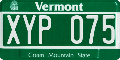 VT license plate XYP075