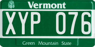 VT license plate XYP076