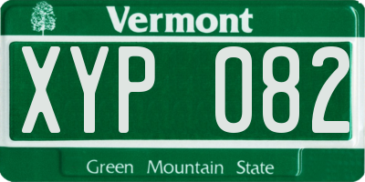 VT license plate XYP082