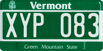 VT license plate XYP083