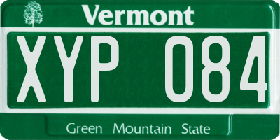 VT license plate XYP084
