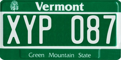 VT license plate XYP087