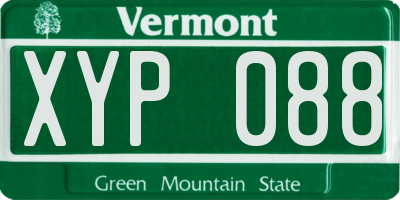 VT license plate XYP088