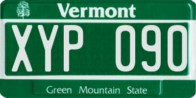 VT license plate XYP090