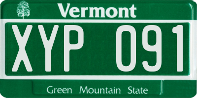 VT license plate XYP091