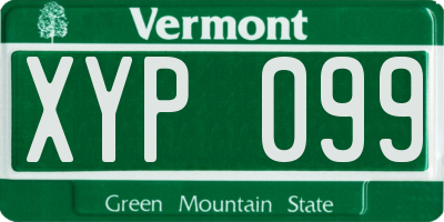 VT license plate XYP099