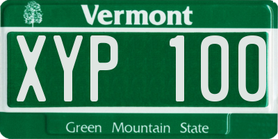 VT license plate XYP100