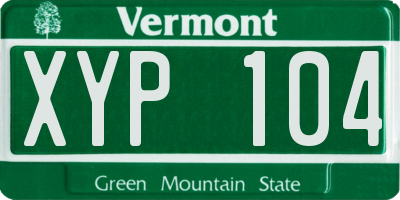 VT license plate XYP104