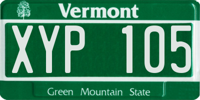 VT license plate XYP105