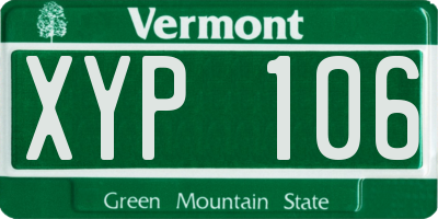 VT license plate XYP106