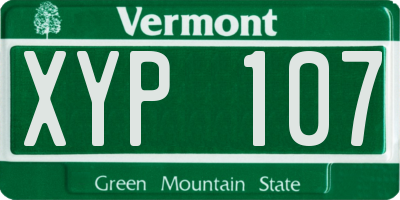 VT license plate XYP107