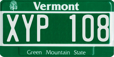 VT license plate XYP108