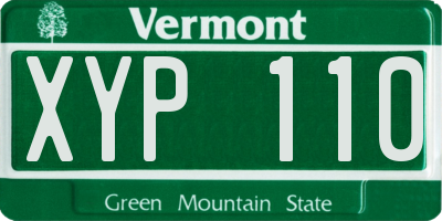 VT license plate XYP110