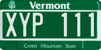 VT license plate XYP111