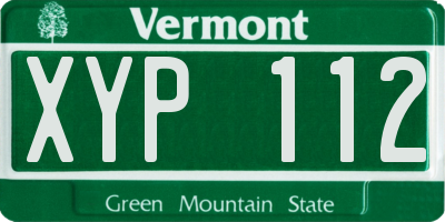 VT license plate XYP112